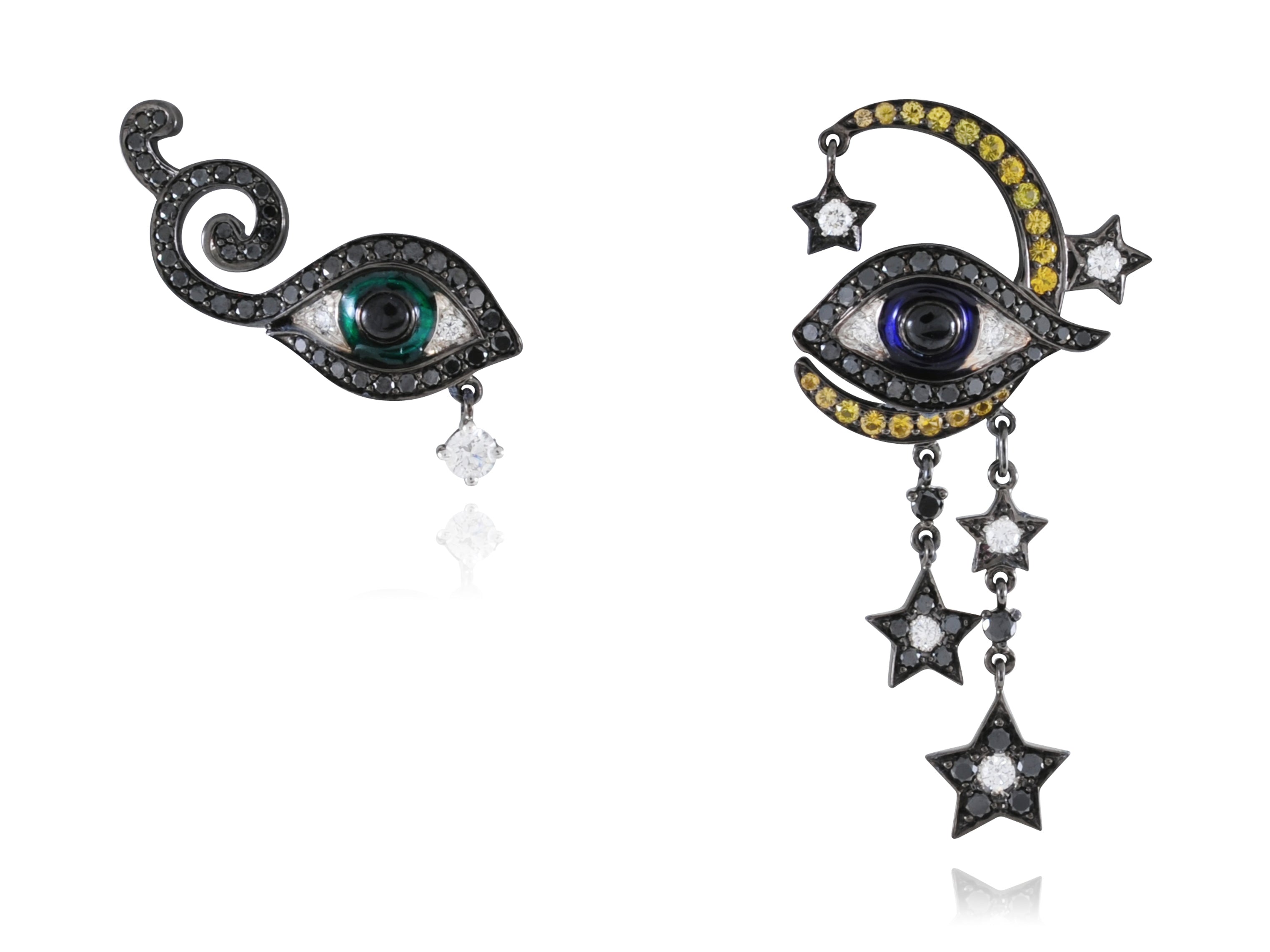 Moon and Stars Eyes earrings